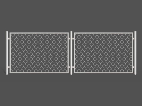 银白色的铁栅栏铁丝网图片免抠素材