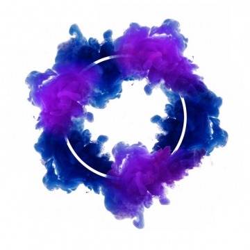 抽象蓝紫色烟雾环绕的圆形边框文本框信息框标题框167545png图片免抠素材