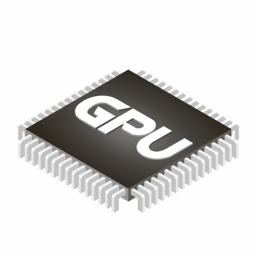 2.5D立体风格显卡芯片GPU处理器png图片免抠矢量素材