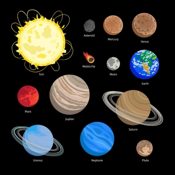 太阳系八大行星天文科普配图图片免抠素材