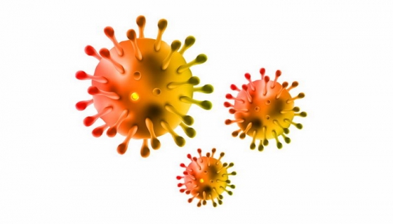 逼真3D橙色新型冠状病毒细胞png图片免抠矢量素材
