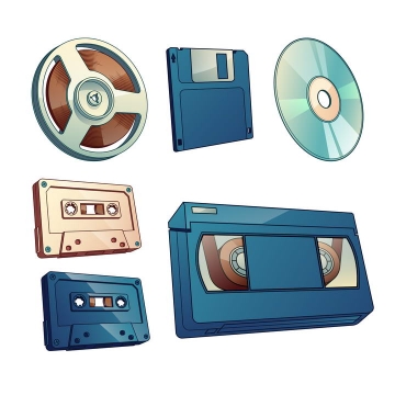 各种唱片磁带软盘光盘图片免抠素材
