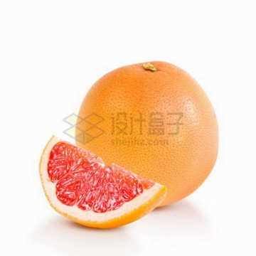 切开的红心柚子黄金蜜柚png图片素材
