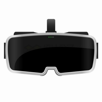 黑色头戴式虚拟现实VR眼镜正面png图片免抠矢量素材