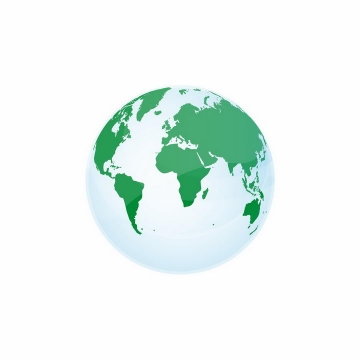淡蓝色半透明地球和绿色大陆地球模型png图片免抠矢量素材