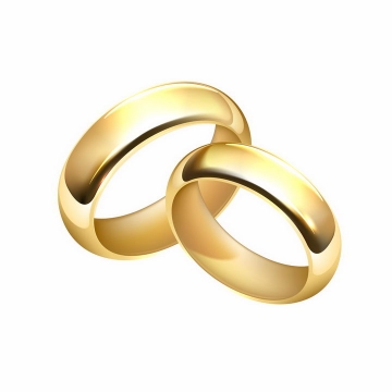 两只光滑的结婚黄金戒指png图片免抠矢量素材