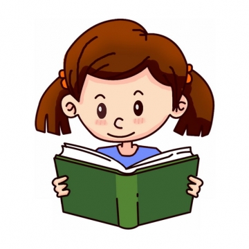 卡通小女孩正在看书读书653822图片素材