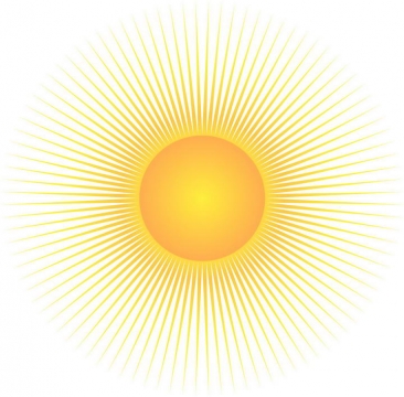 简约光芒四射的黄色太阳图片免抠素材