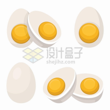 各种切开的煮鸡蛋美味美食png图片免抠矢量素材