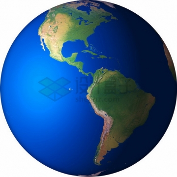 高清地球定位在西半球南北美洲png免抠图片素材