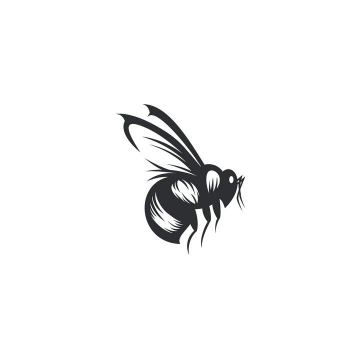 黑色手绘风格马蜂蜜蜂图案免抠矢量图片素材