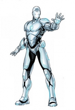 银白色的钢铁侠Mark39双子战甲漫威电影超级英雄图片免抠素材