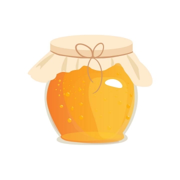 封装起来的圆形玻璃罐中的蜂蜜美食免抠矢量图片素材