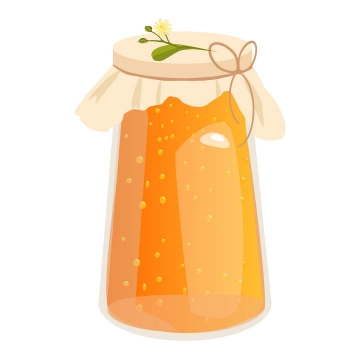 封装起来的玻璃罐中的蜂蜜美食免抠矢量图片素材