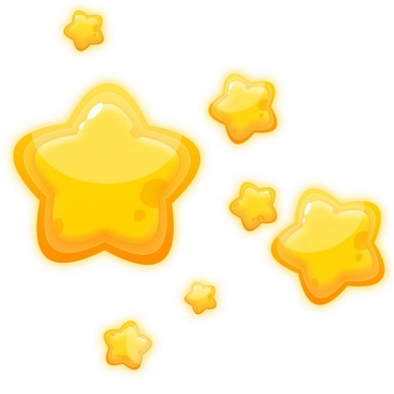 水晶立体风格可爱卡通黄色五角星星星图案图片免抠素材