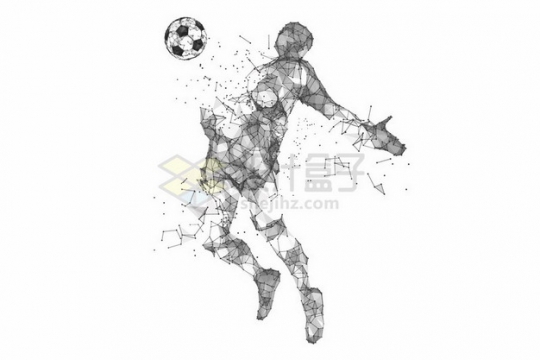 多边形组成破碎的抽象足球运动员301303png图片素材