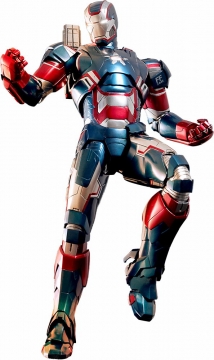 蓝红色风格的钢铁侠战争机器钢铁爱国者战甲漫威电影超级英雄图片免抠素材