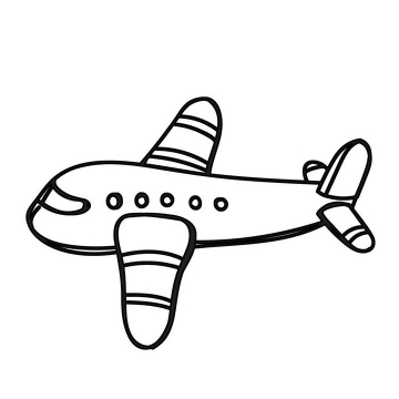 手绘线条素描风格小飞机客机简笔画图片免抠素材