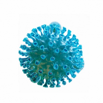 3D三维立体蓝色新型冠状病毒png图片素材