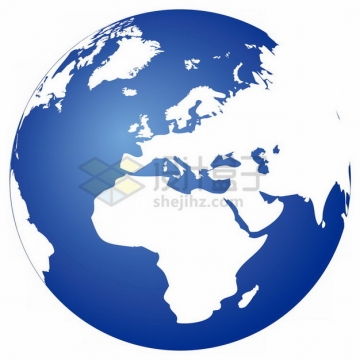 白色大陆蓝色海洋地球图案定位在非洲欧洲大陆png免抠图片素材