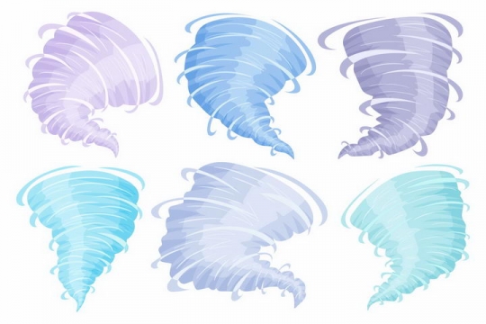 6款紫色蓝色的龙卷风天气自然奇观png图片免抠矢量素材
