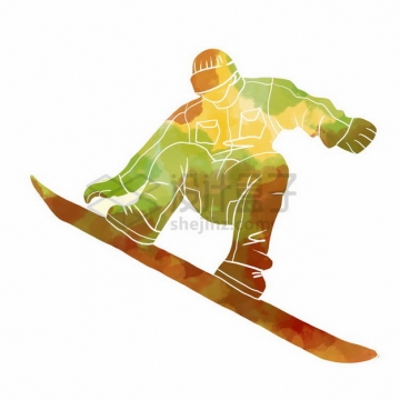 玩滑板的少年彩色涂鸦376219png免抠图片素材