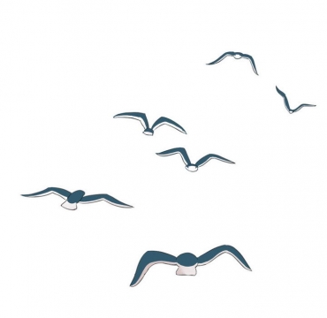 简洁飞行中的海鸥图案图片免抠素材
