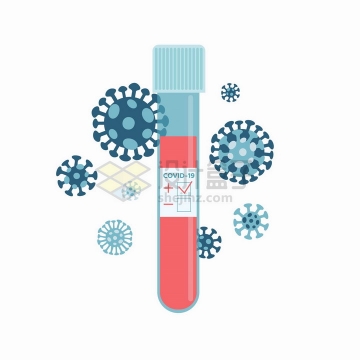 医用试管血液中的新型冠状病毒含量png图片免抠矢量素材