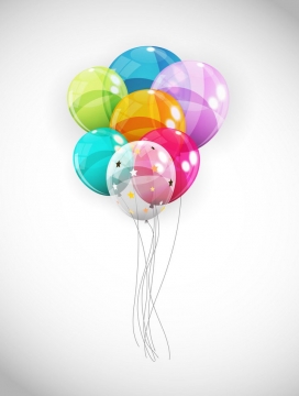 一堆半透明的生日气球装饰图片免抠矢量图素材