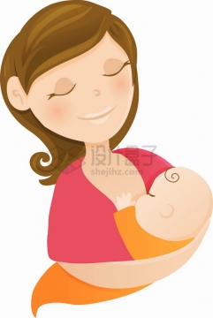 哺乳期的卡通妈妈全国母乳喂养宣传日3158734png图片素材
