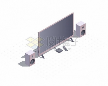 3D风格电视机和音响638322png矢量图片素材