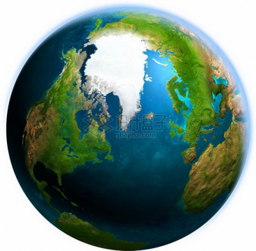 超级漂亮的高清谷歌地球可以看到格陵兰岛和北大西洋png图片免抠素材