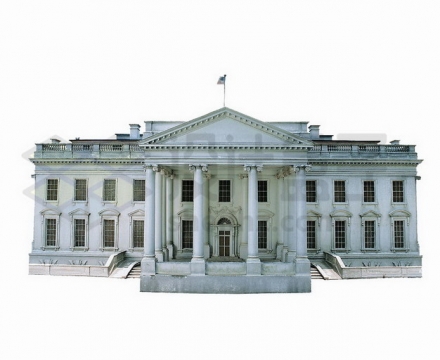 美国白宫建筑后门png图片素材