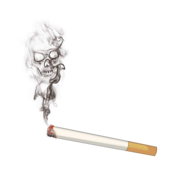 创意禁止吸烟香烟骷髅烟雾图片免抠素材