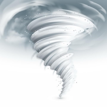漫画风格乳白色的龙卷风自然奇观png图片免抠矢量素材
