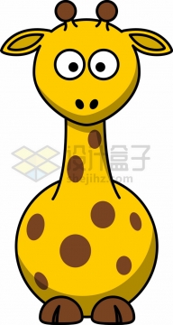 长颈鹿简笔画儿童插画png图片素材