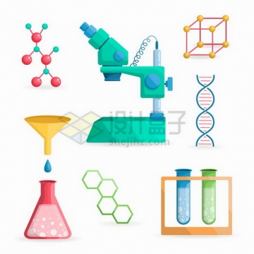 分子结构图电子显微镜DNA结构等生物化学实验仪器png图片免抠矢量素材