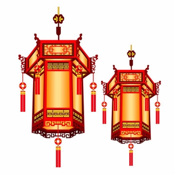 中国风的六角灯笼png图片免抠素材
