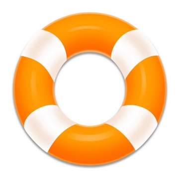 橙色白色相间的救生圈游泳圈图片免抠素材