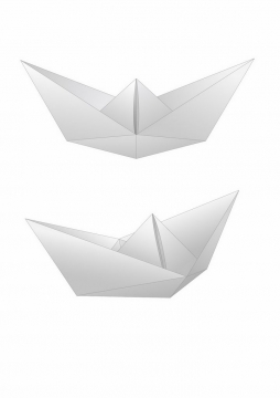 2个简约折纸船png图片免抠矢量素材