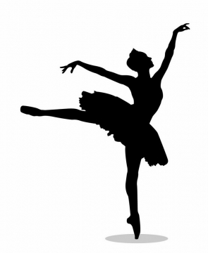 优雅的芭蕾舞者跳舞美女剪影png图片免抠矢量素材