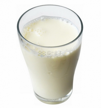 玻璃杯中冒着泡沫的纯牛奶png图片素材