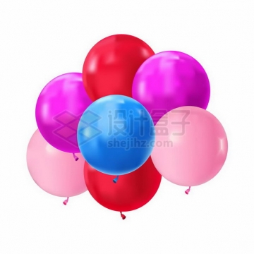 蓝色粉色红色圆形气球png图片免抠矢量素材