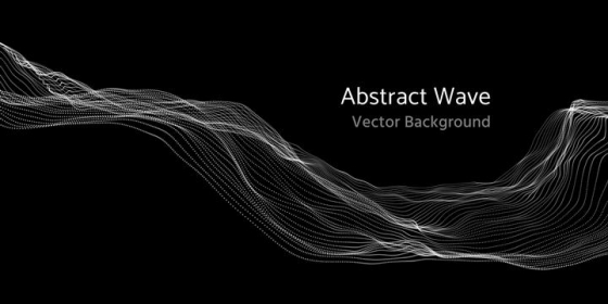 白色科技粒子组成的线条波浪风格图片素材