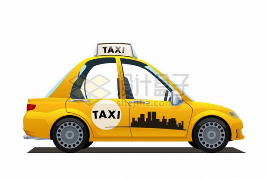 黄色的卡通出租车617354png图片素材