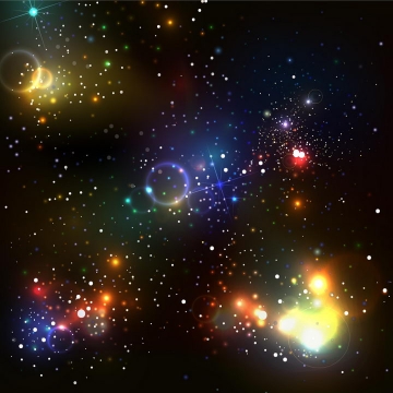 彩色绚丽的宇宙星空星光效果图片免抠矢量图素材