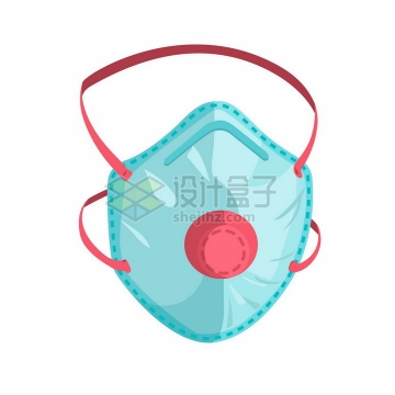 红色呼吸阀和带子的N95口罩png图片免抠矢量素材