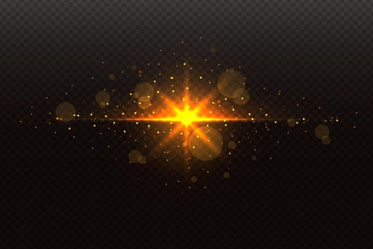 金色星光太阳光光斑效果图片免抠矢量图素材