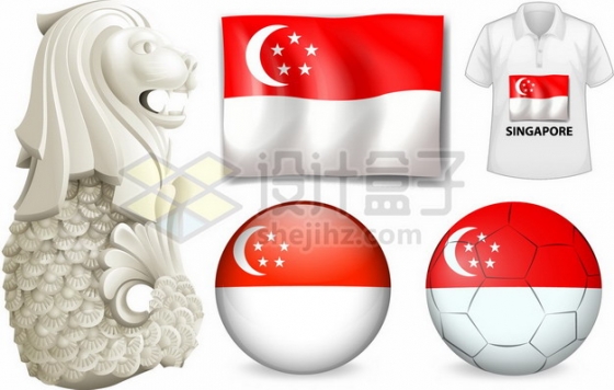 鱼尾狮新加坡国旗等新加坡元素275551png图片素材