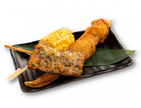 烤鸡翅烤玉米等日式料理png图片素材